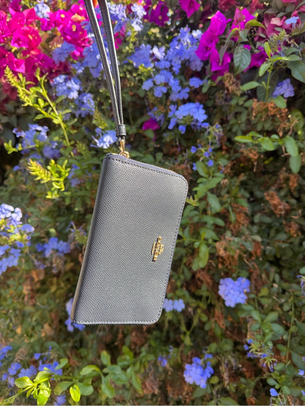 Navy Blue Coach Medium Zip Wallet